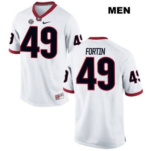 Men's Georgia Bulldogs NCAA #49 Turner Fortin Nike Stitched White Authentic College Football Jersey NRX3354WP